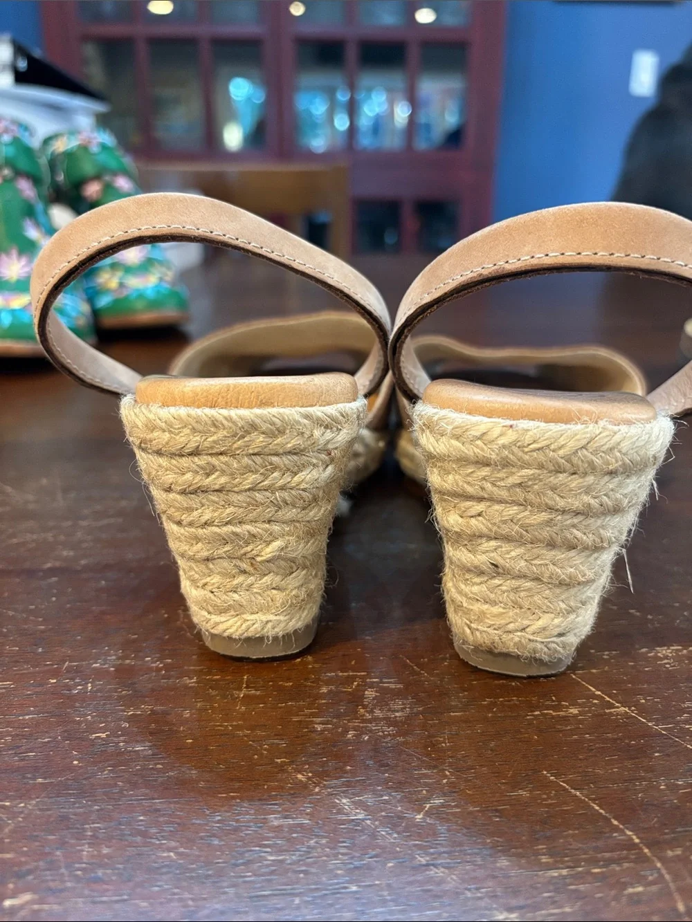 TAN NUBUCK ESPADRILLE WEDGES